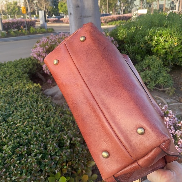 NEW Patricia Nash SPRING TOOLED LEATHER TOTE CAVO DUSTY ROSE LARGE BROWN CUTOUT - Picture 11 of 16